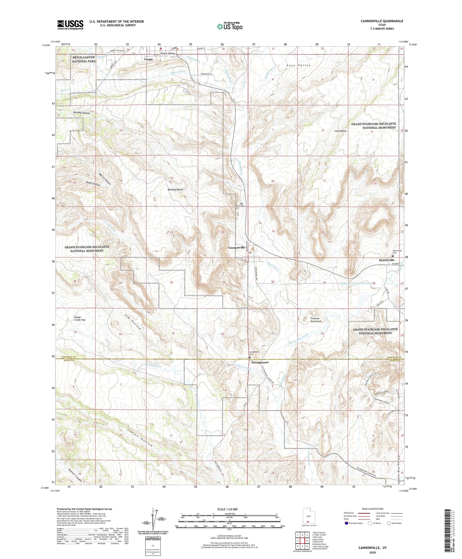 Cannonville Utah US Topo Map Image