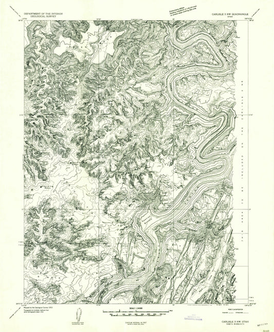 USGS Classic Spanish Bottom Utah 7.5'x7.5' Topo Map Image