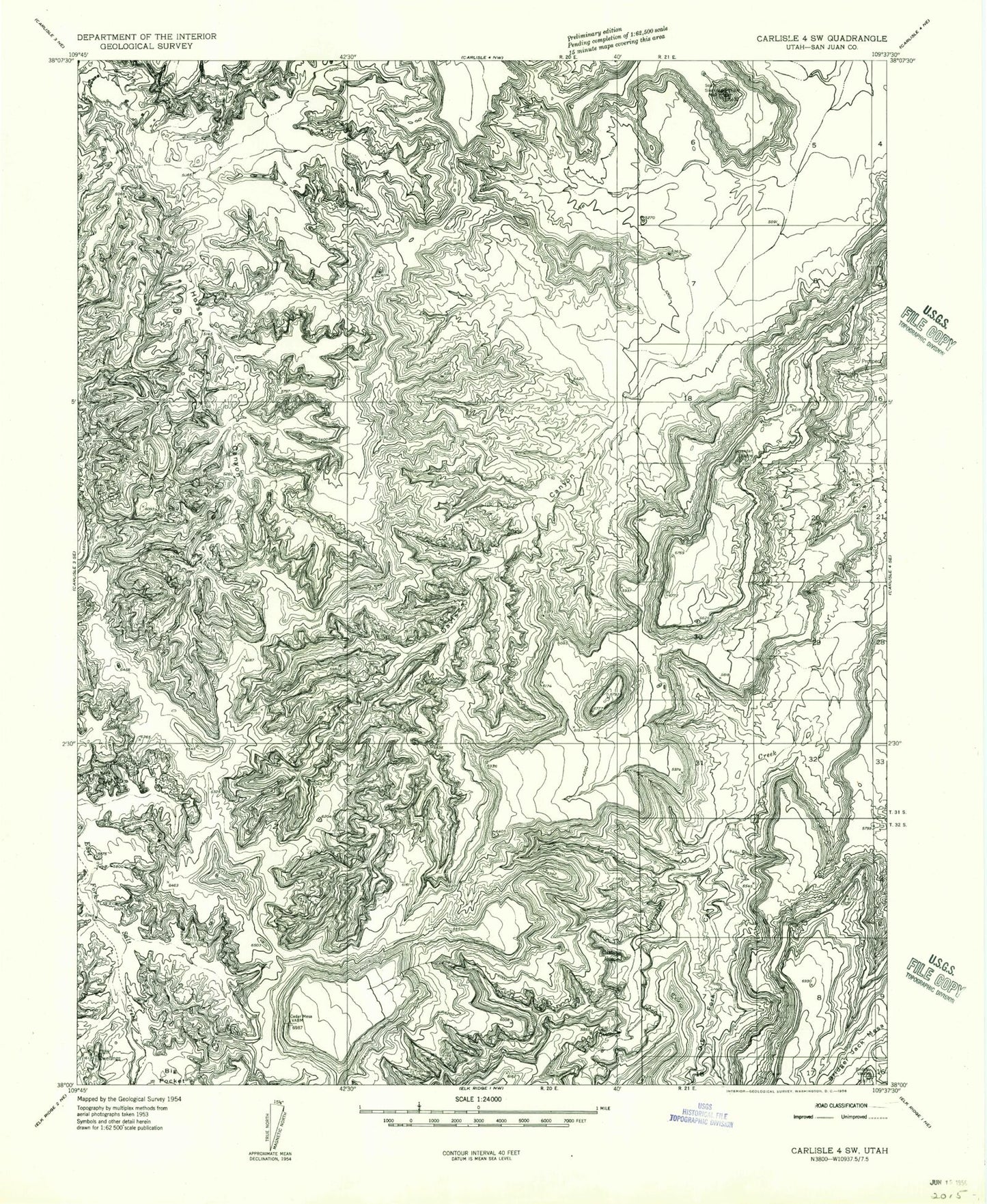 Classic USGS South Six-shooter Peak Utah 7.5'x7.5' Topo Map Image