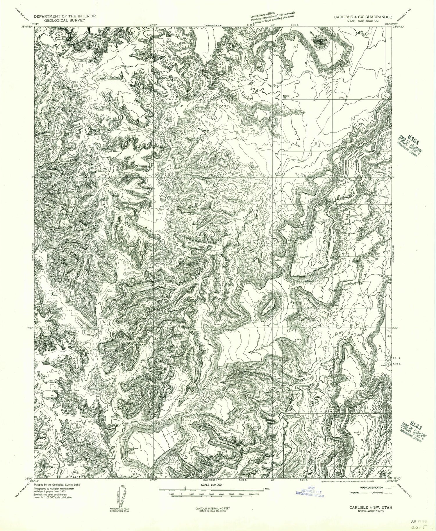 Classic USGS South Six-shooter Peak Utah 7.5'x7.5' Topo Map Image