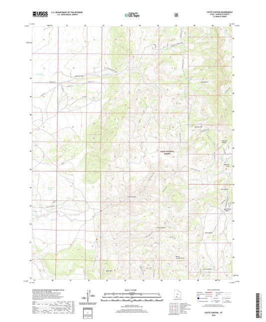 Casto Canyon Utah US Topo Map Image