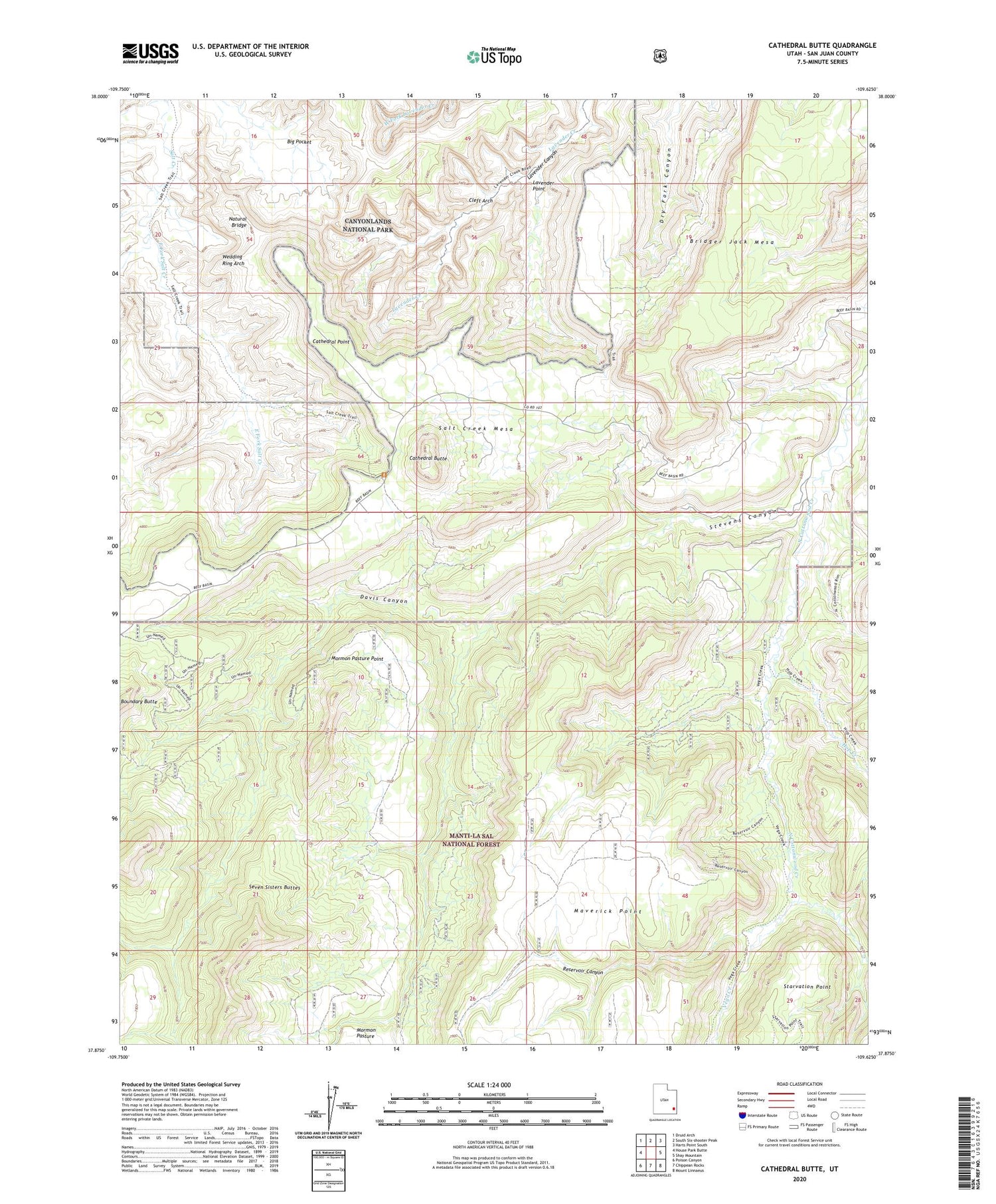 Cathedral Butte Utah US Topo Map Image