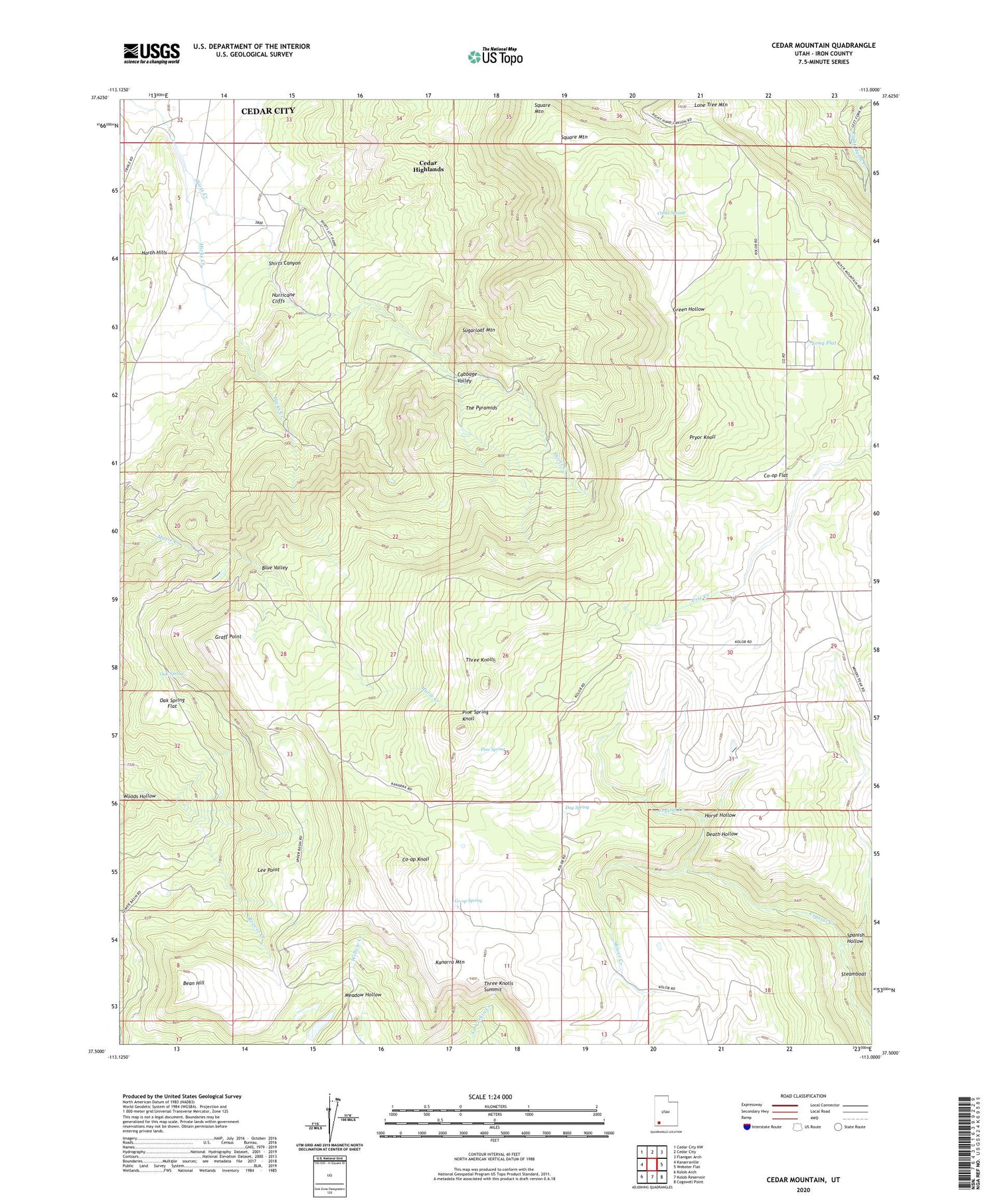Cedar Mountain Utah US Topo Map Image
