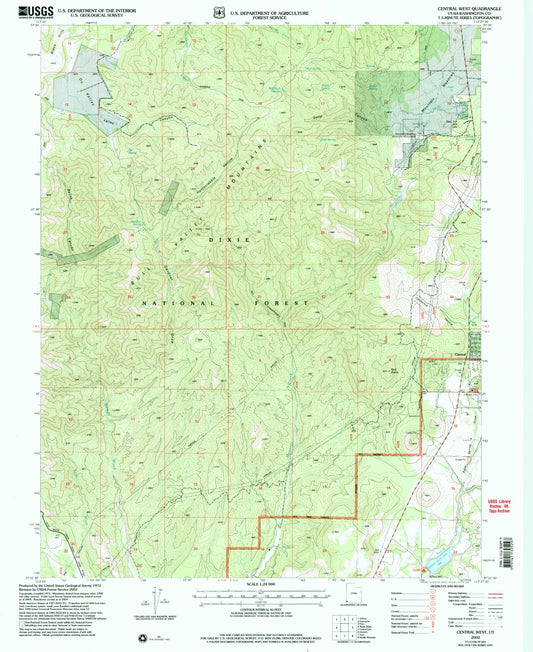 Classic USGS Central West Utah 7.5'x7.5' Topo Map Image