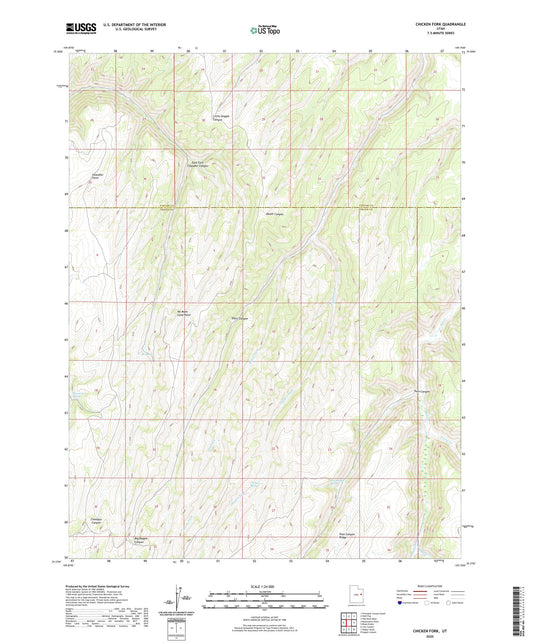 Chicken Fork Utah US Topo Map Image