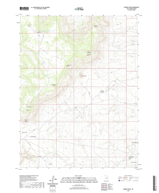 Chimney Rock Utah US Topo Map Image