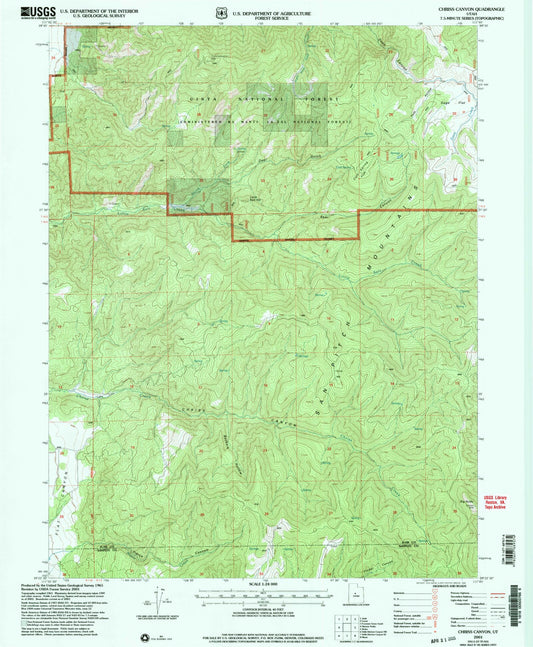 Classic USGS Chriss Canyon Utah 7.5'x7.5' Topo Map Image
