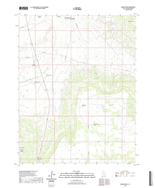 Church Rock Utah US Topo Map Image