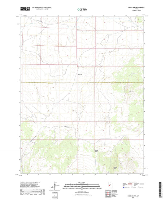 Cinder Crater Utah US Topo Map Image