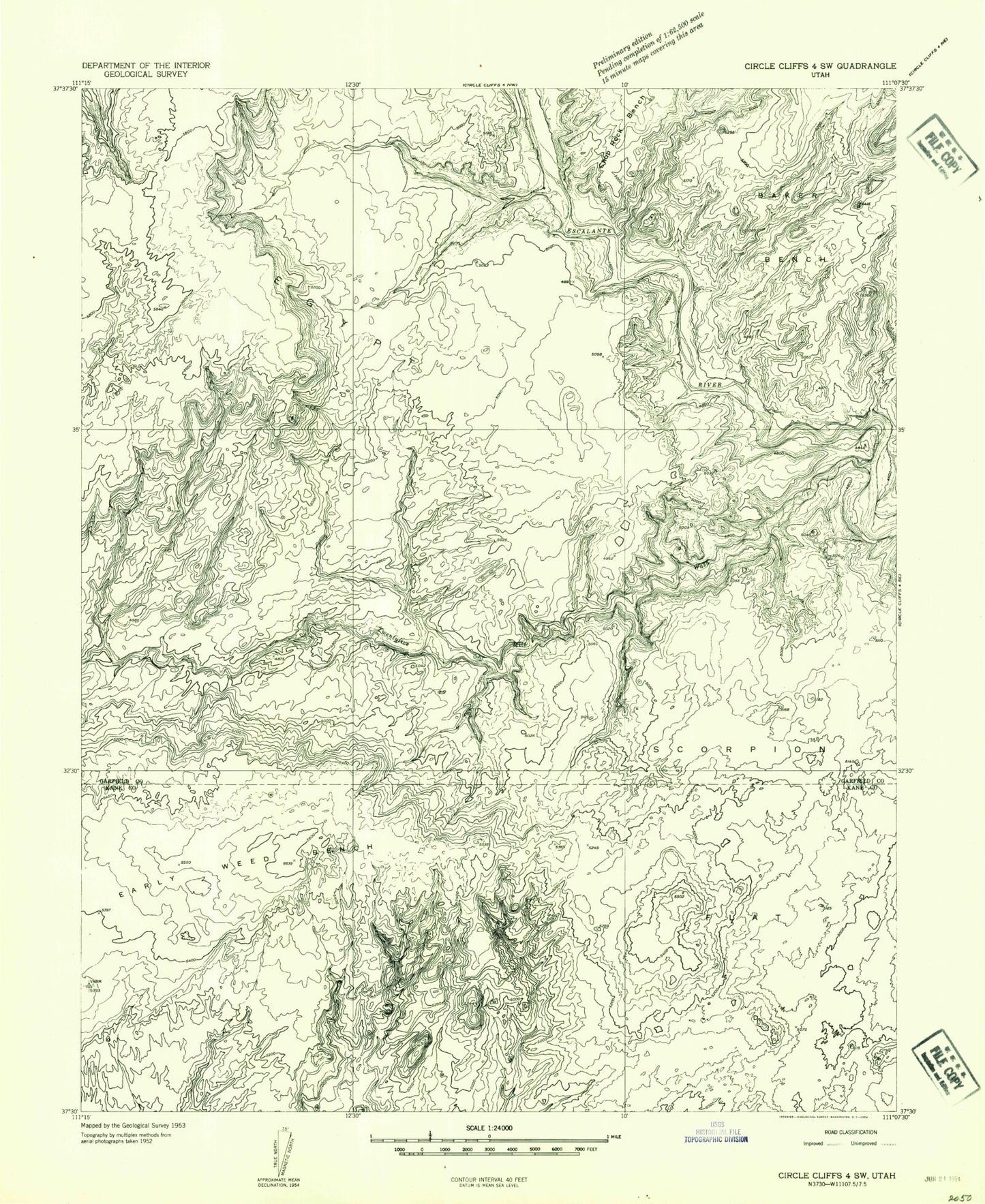 USGS Classic Egypt Utah 7.5'x7.5' Topo Map Image
