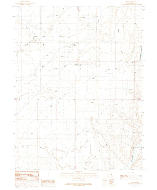Classic USGS Cisco Utah 7.5'x7.5' Topo Map Image