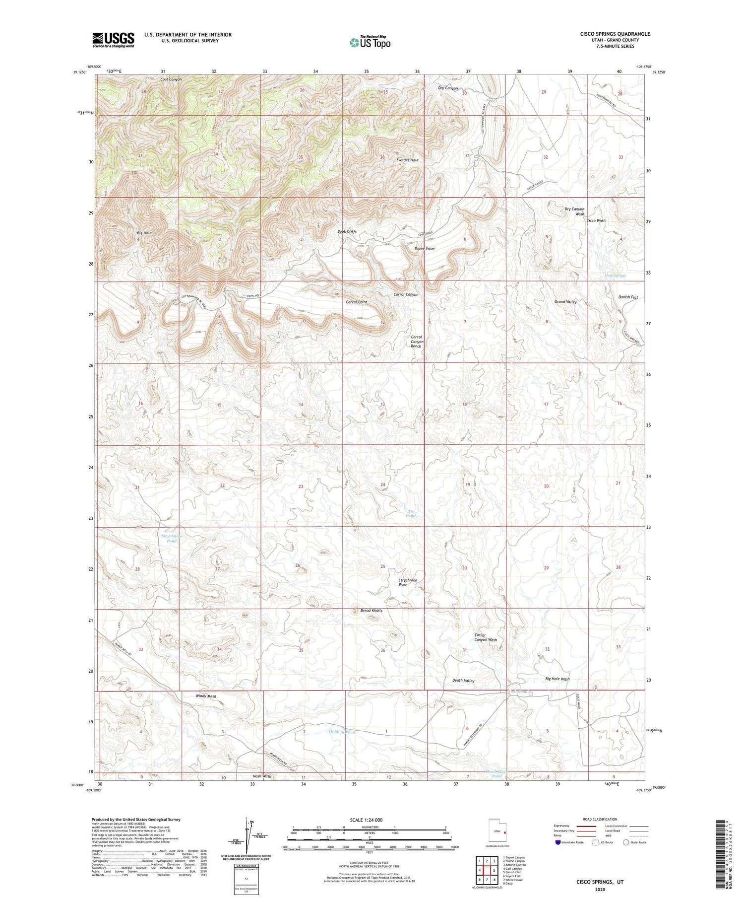 Cisco Springs Utah US Topo Map Image