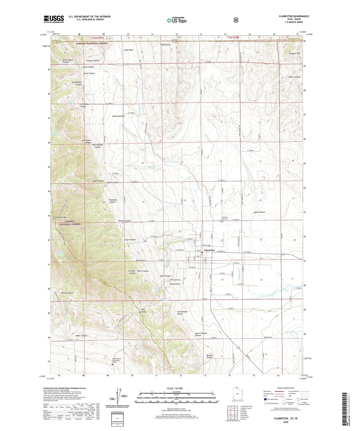 Clarkston Utah US Topo Map Image