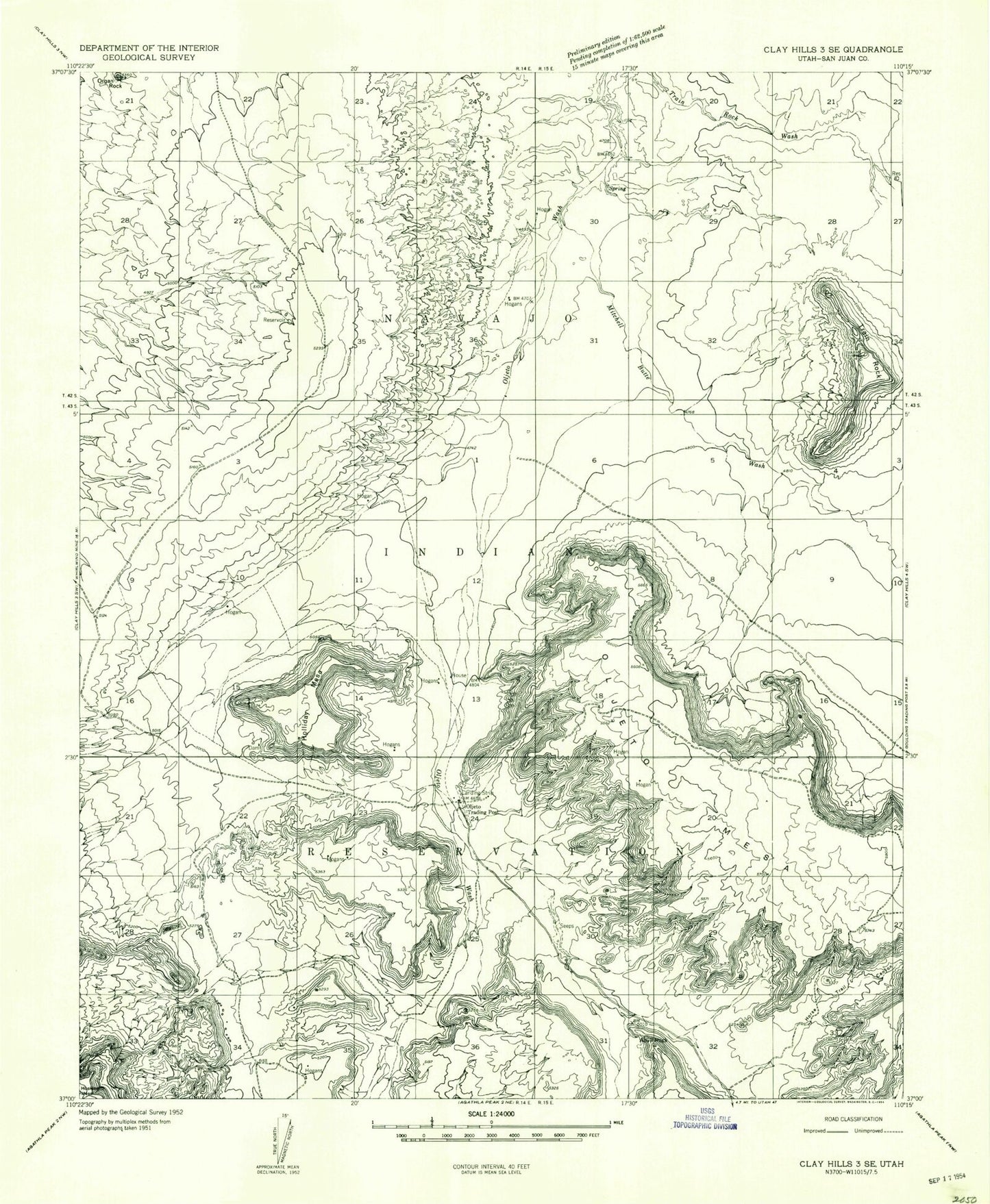 Classic USGS Oljato Utah 7.5'x7.5' Topo Map Image