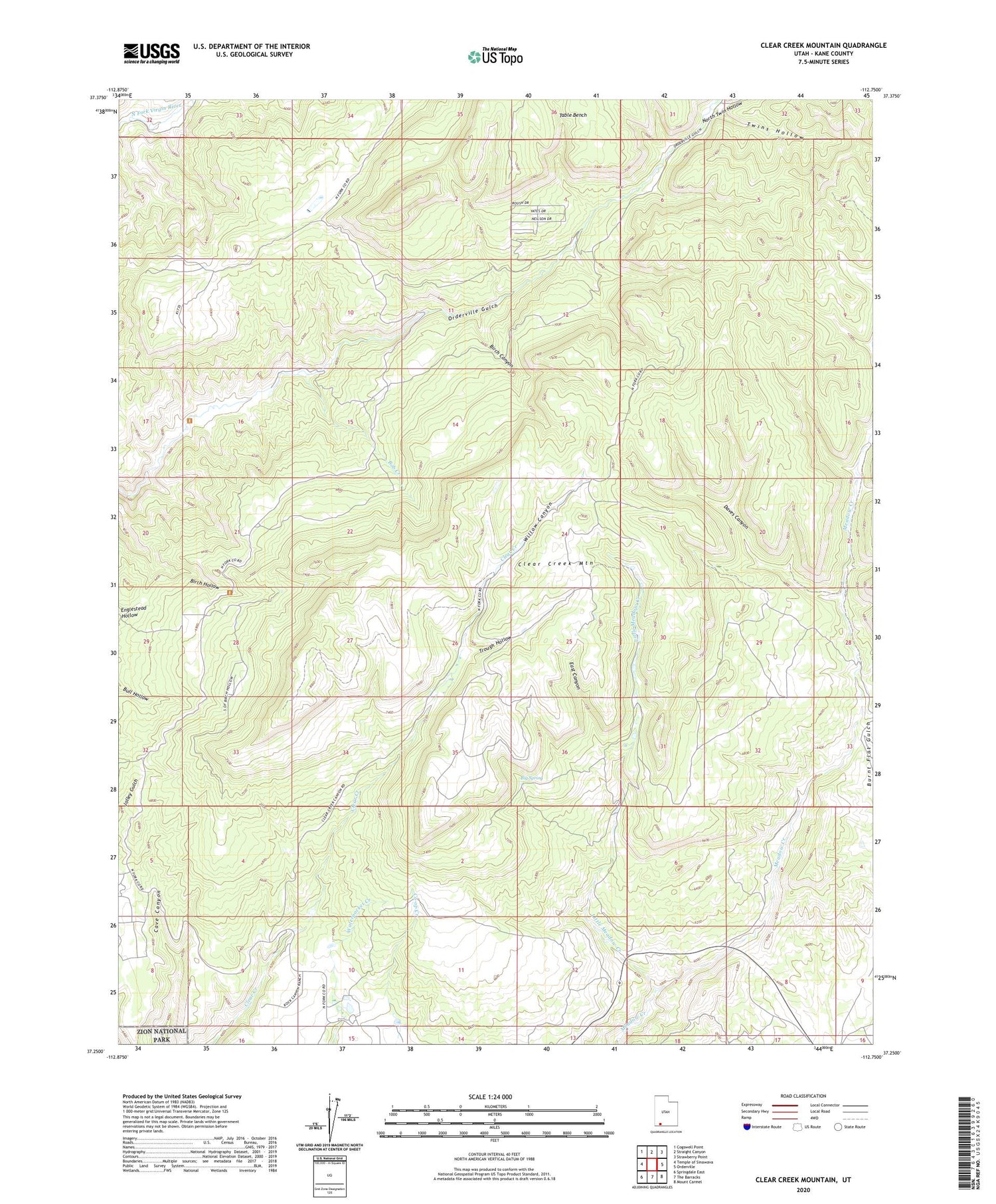 Clear Creek Mountain Utah US Topo Map Image