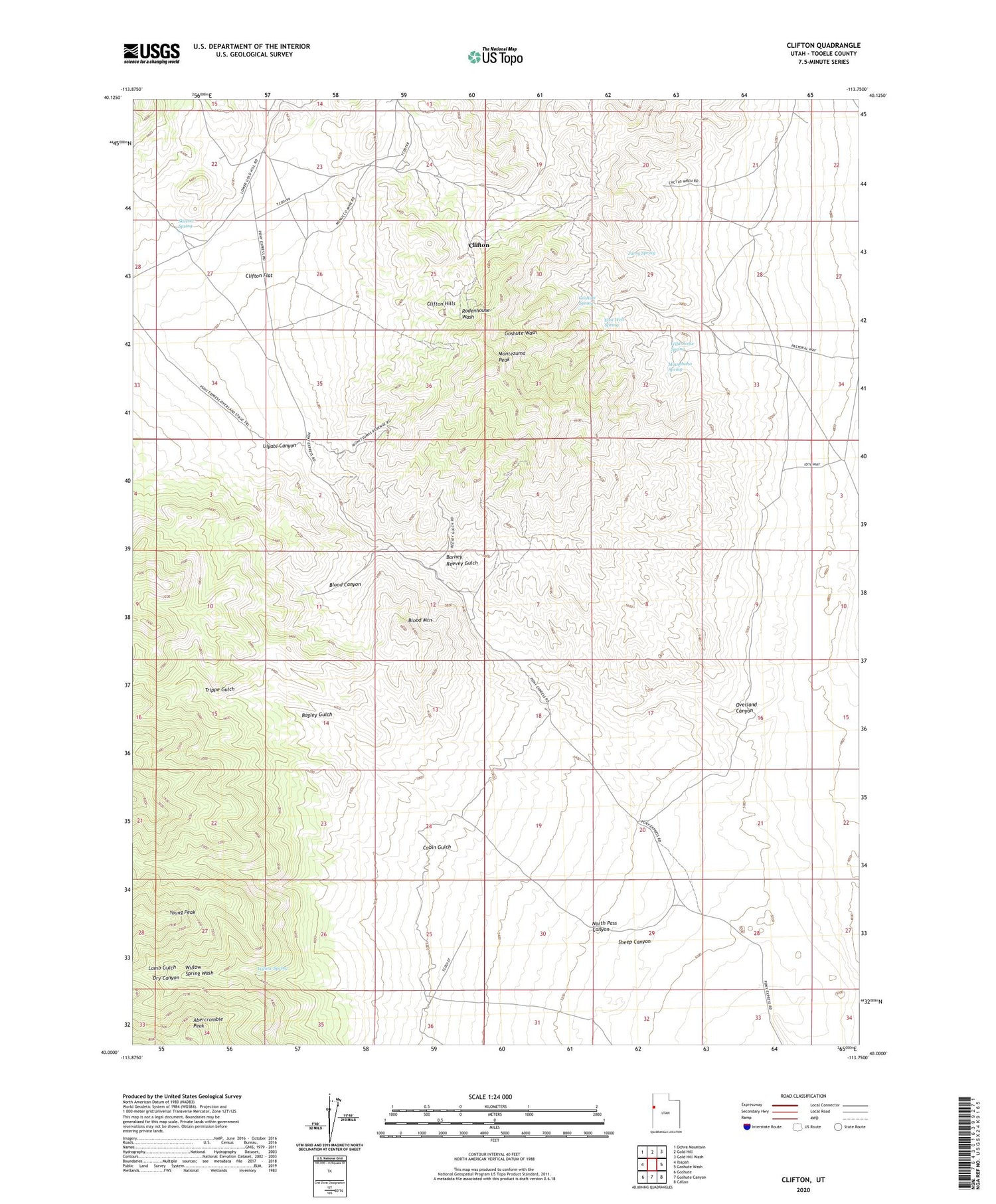 Clifton Utah US Topo Map Image