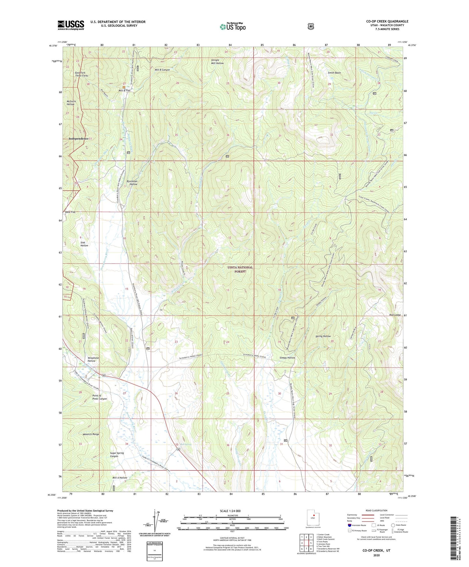Co-op Creek Utah US Topo Map Image