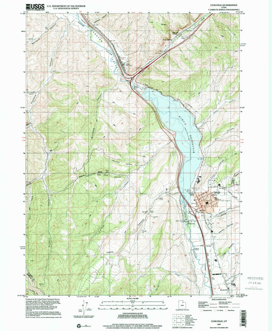Classic USGS Coalville Utah 7.5'x7.5' Topo Map Image
