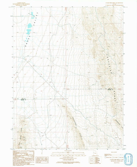 Classic USGS Cockscomb Ridge Utah 7.5'x7.5' Topo Map Image