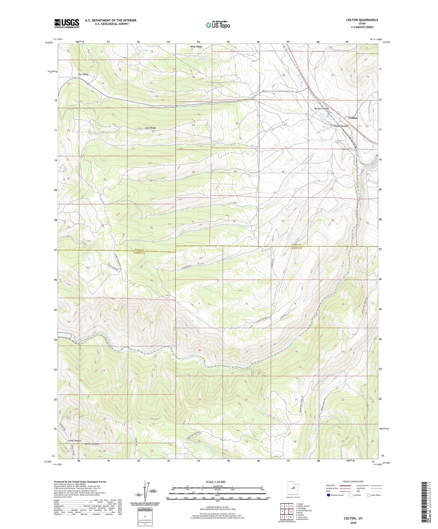 Colton Utah US Topo Map Image