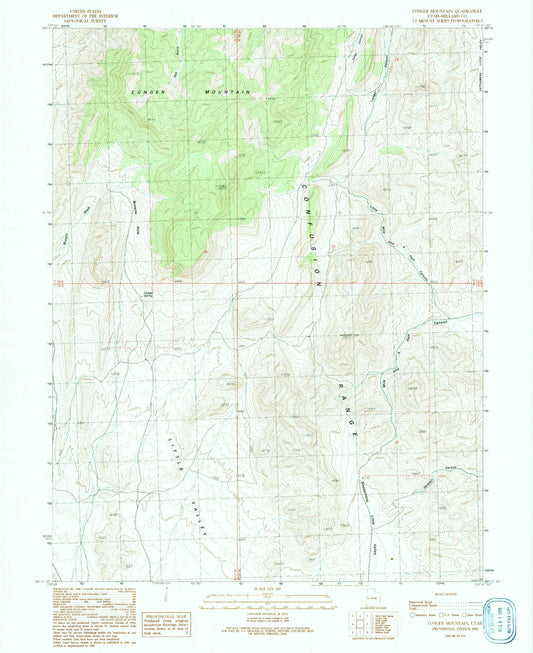 Classic USGS Conger Mountain Utah 7.5'x7.5' Topo Map Image