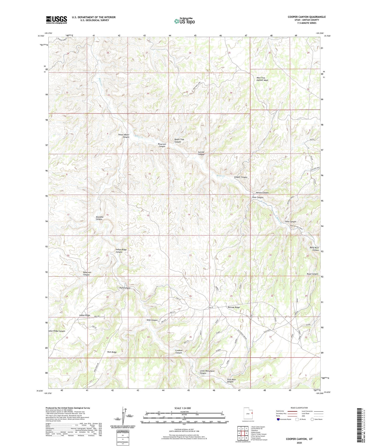 Cooper Canyon Utah US Topo Map Image