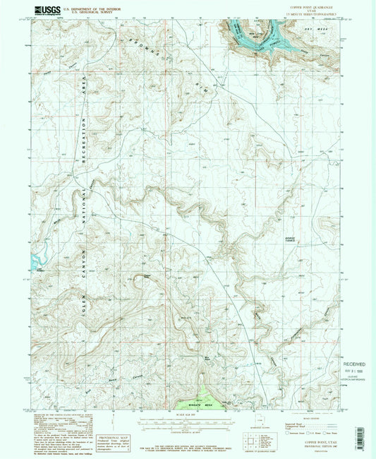 Classic USGS Copper Point Utah 7.5'x7.5' Topo Map Image