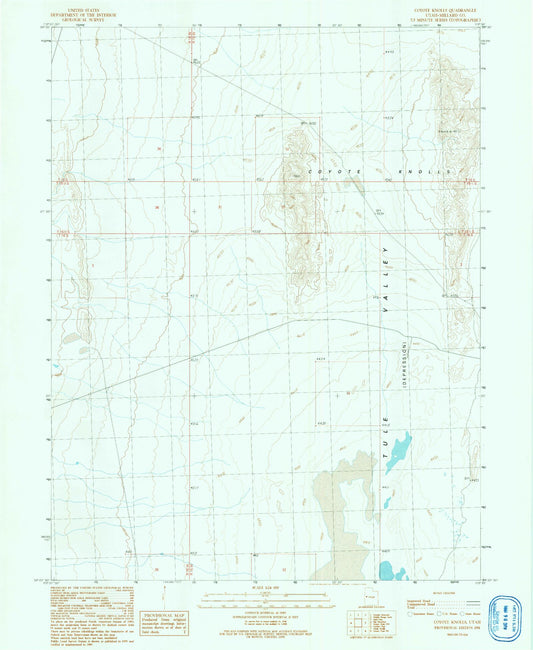 Classic USGS Coyote Knolls Utah 7.5'x7.5' Topo Map Image