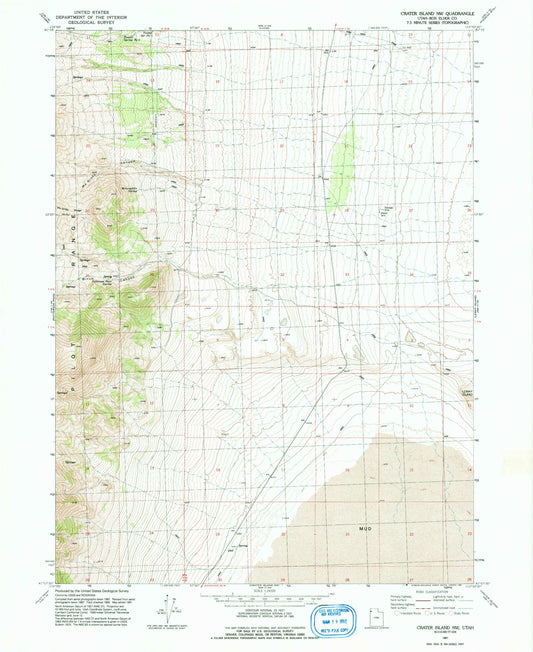 Classic USGS Crater Island NW Utah 7.5'x7.5' Topo Map Image