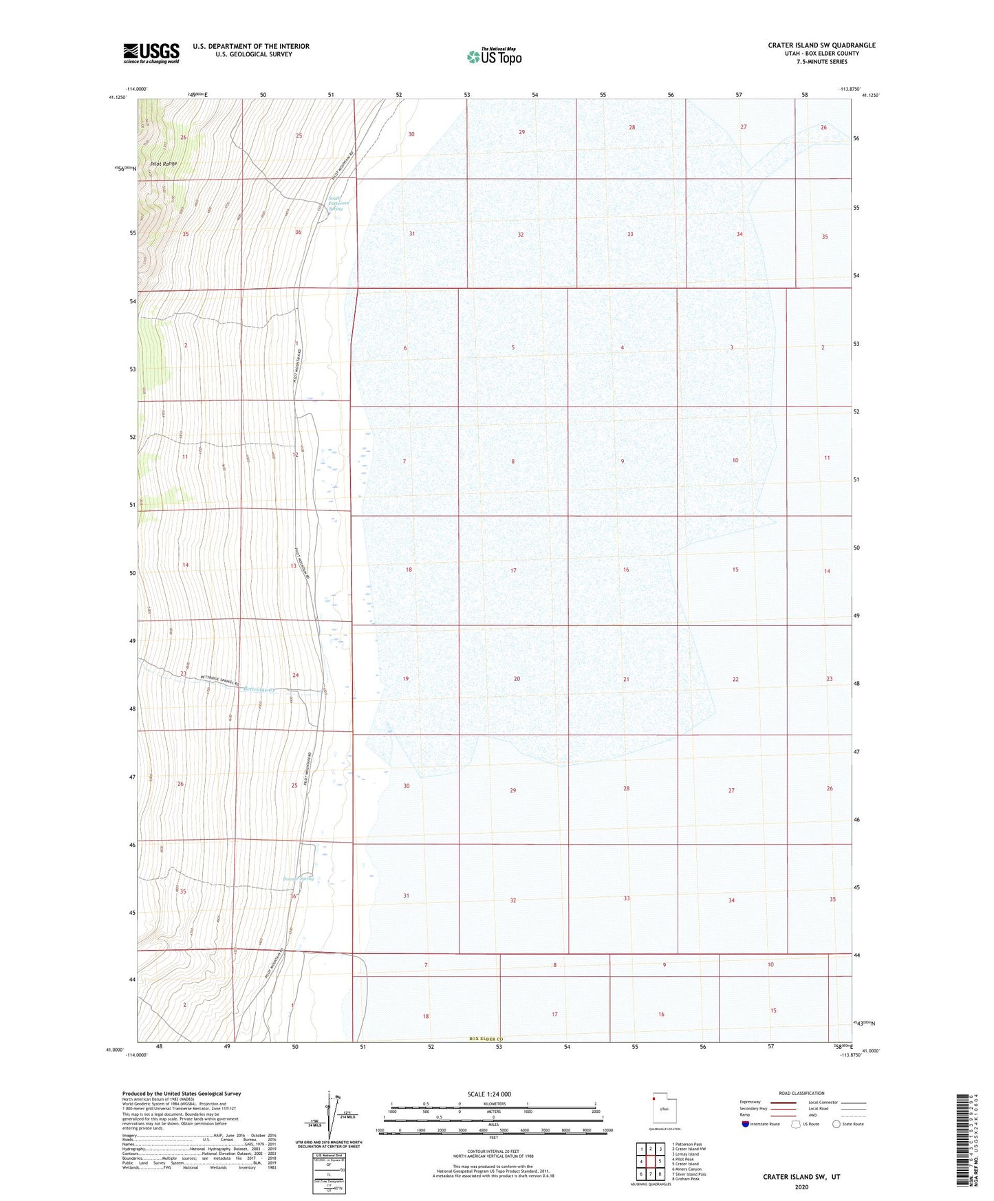 Crater Island SW Utah US Topo Map Image