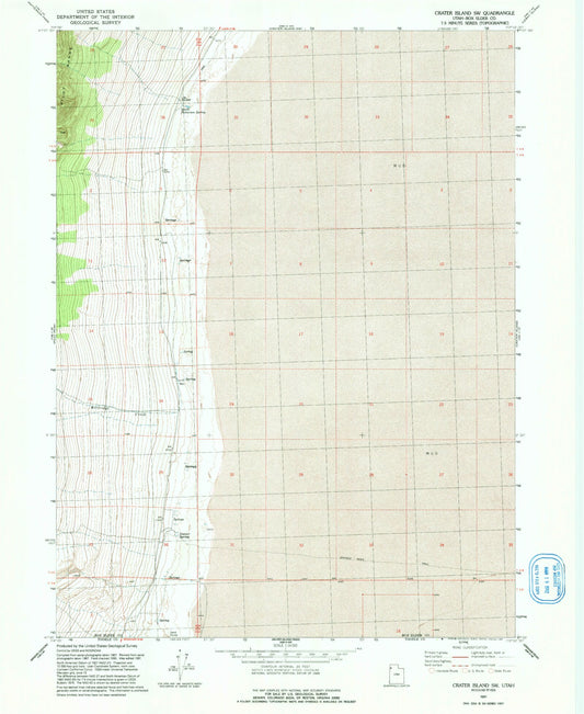 Classic USGS Crater Island SW Utah 7.5'x7.5' Topo Map Image
