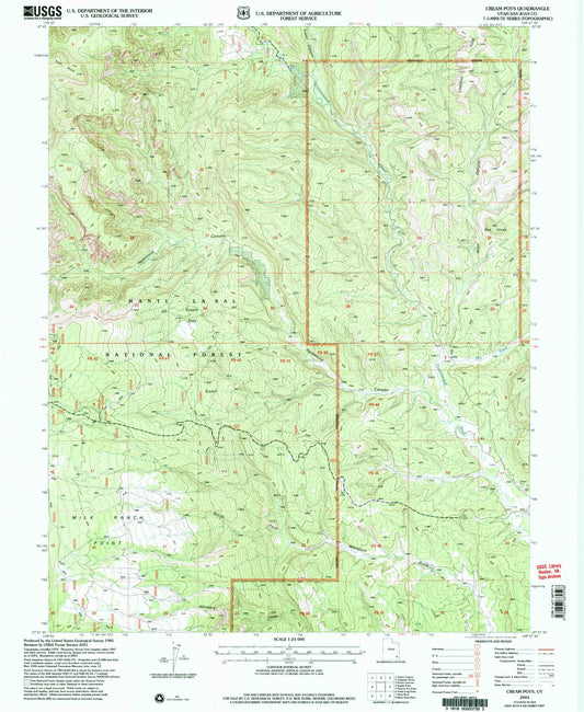 Classic USGS Cream Pots Utah 7.5'x7.5' Topo Map Image