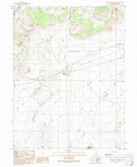 Classic USGS Crescent Junction Utah 7.5'x7.5' Topo Map Image