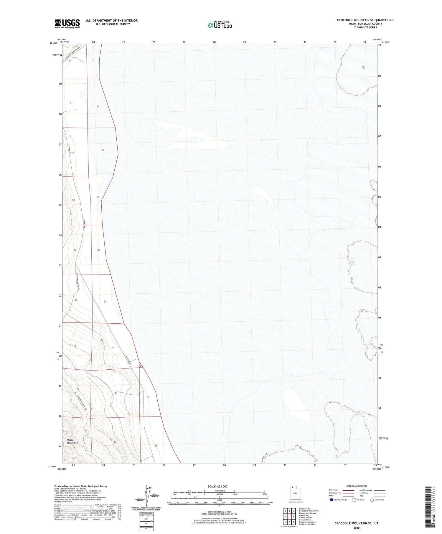 Crocodile Mountain SE Utah US Topo Map Image