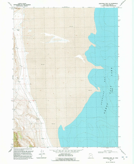 Classic USGS Crocodile Mountain SE Utah 7.5'x7.5' Topo Map Image
