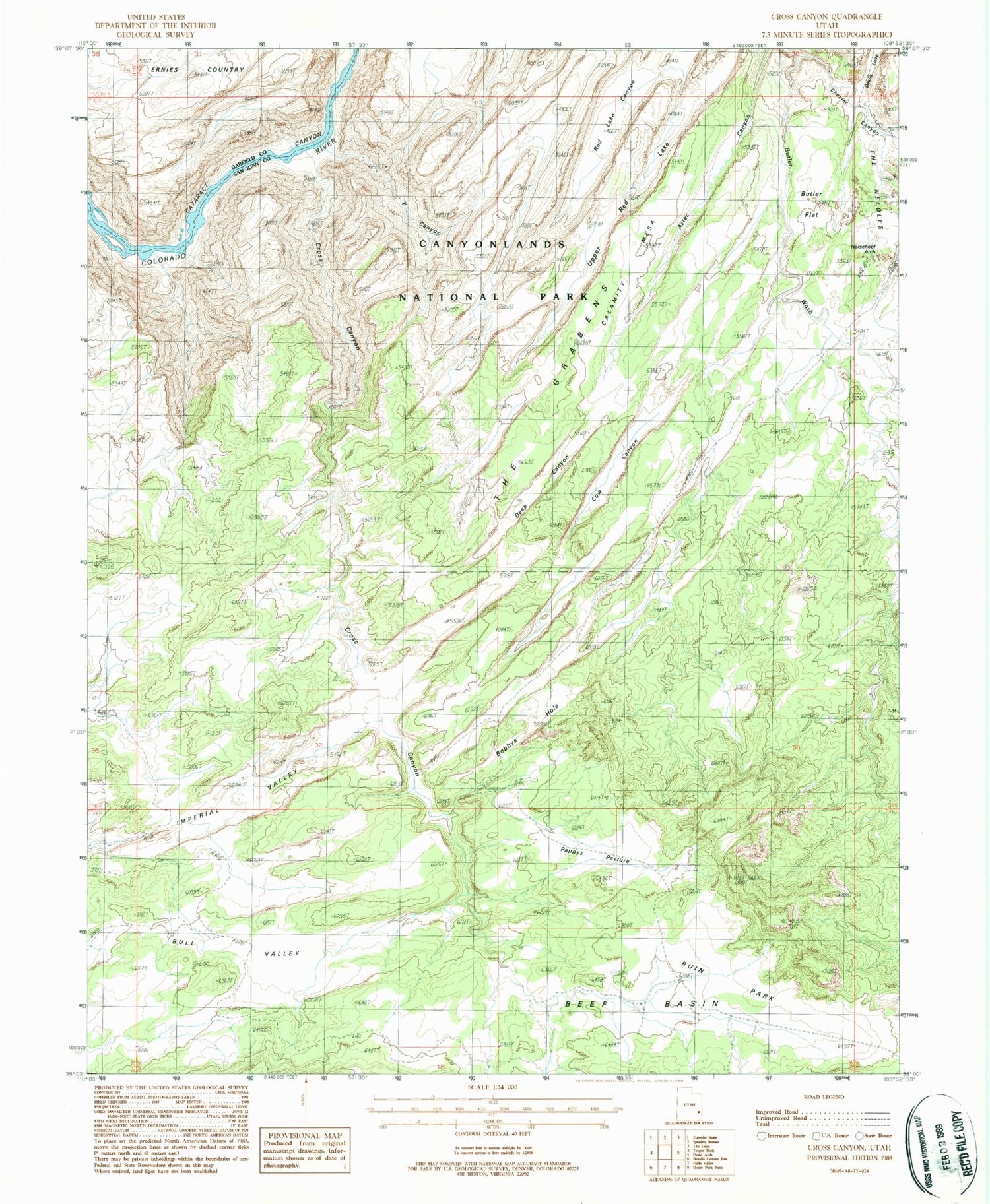 Classic USGS Cross Canyon Utah 7.5'x7.5' Topo Map Image