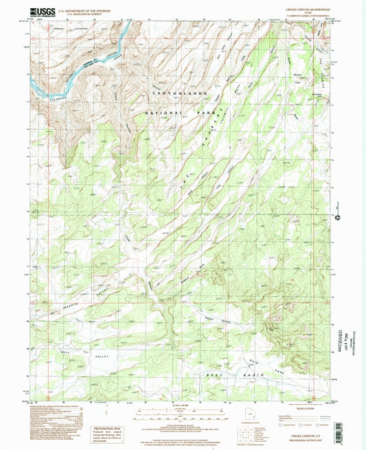 Classic USGS Cross Canyon Utah 7.5'x7.5' Topo Map Image