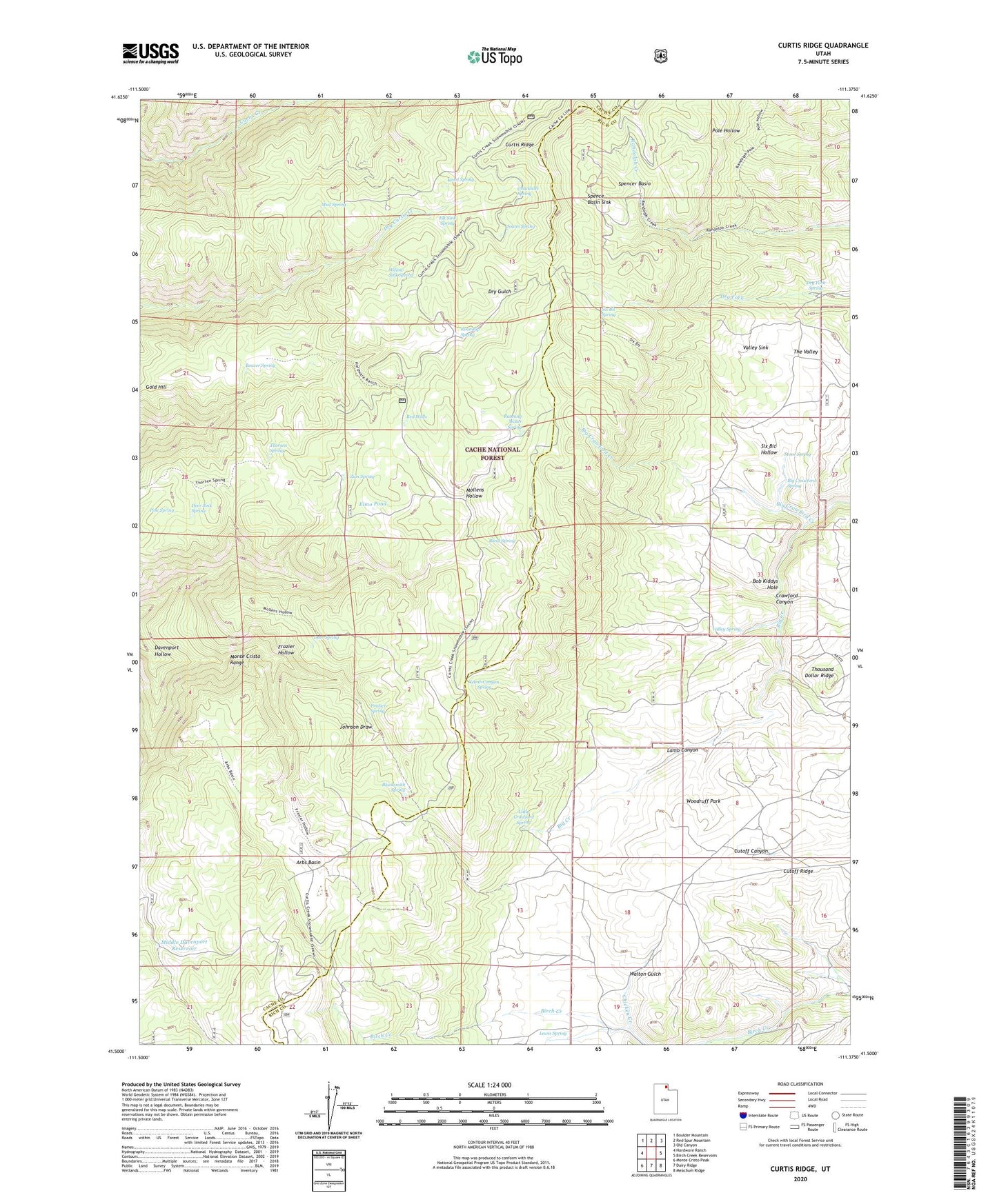 Curtis Ridge Utah US Topo Map Image