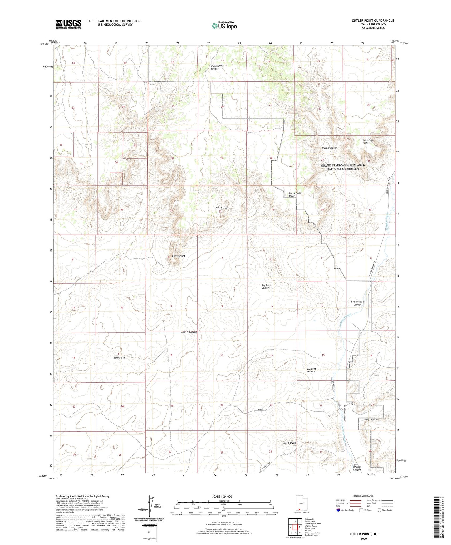 Cutler Point Utah US Topo Map Image