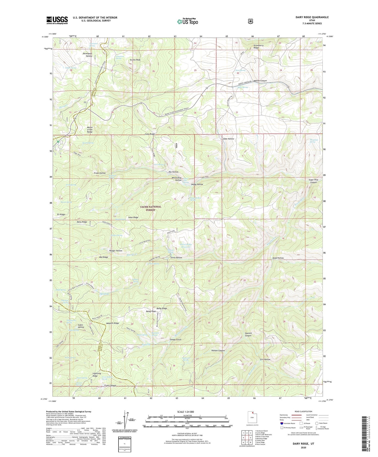 Dairy Ridge Utah US Topo Map Image