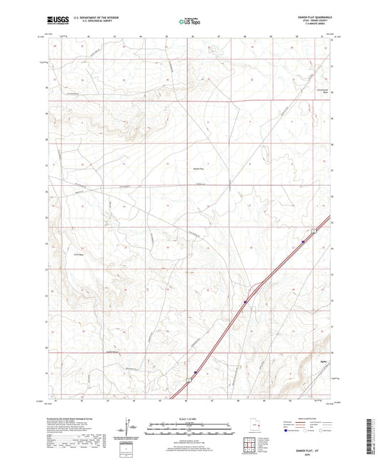 Danish Flat Utah US Topo Map Image