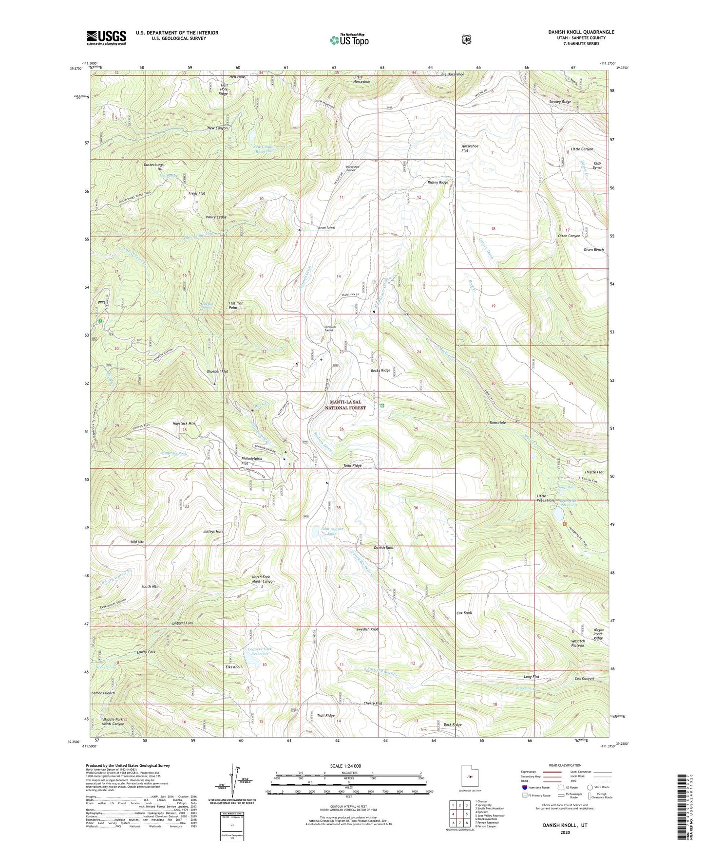 Danish Knoll Utah US Topo Map Image