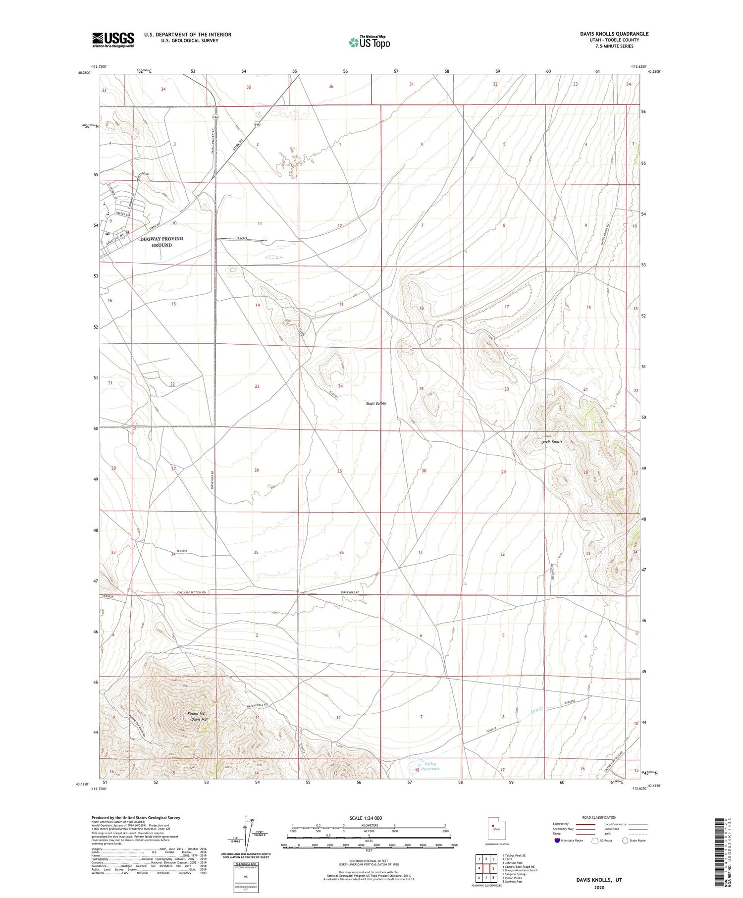 Davis Knolls Utah US Topo Map Image