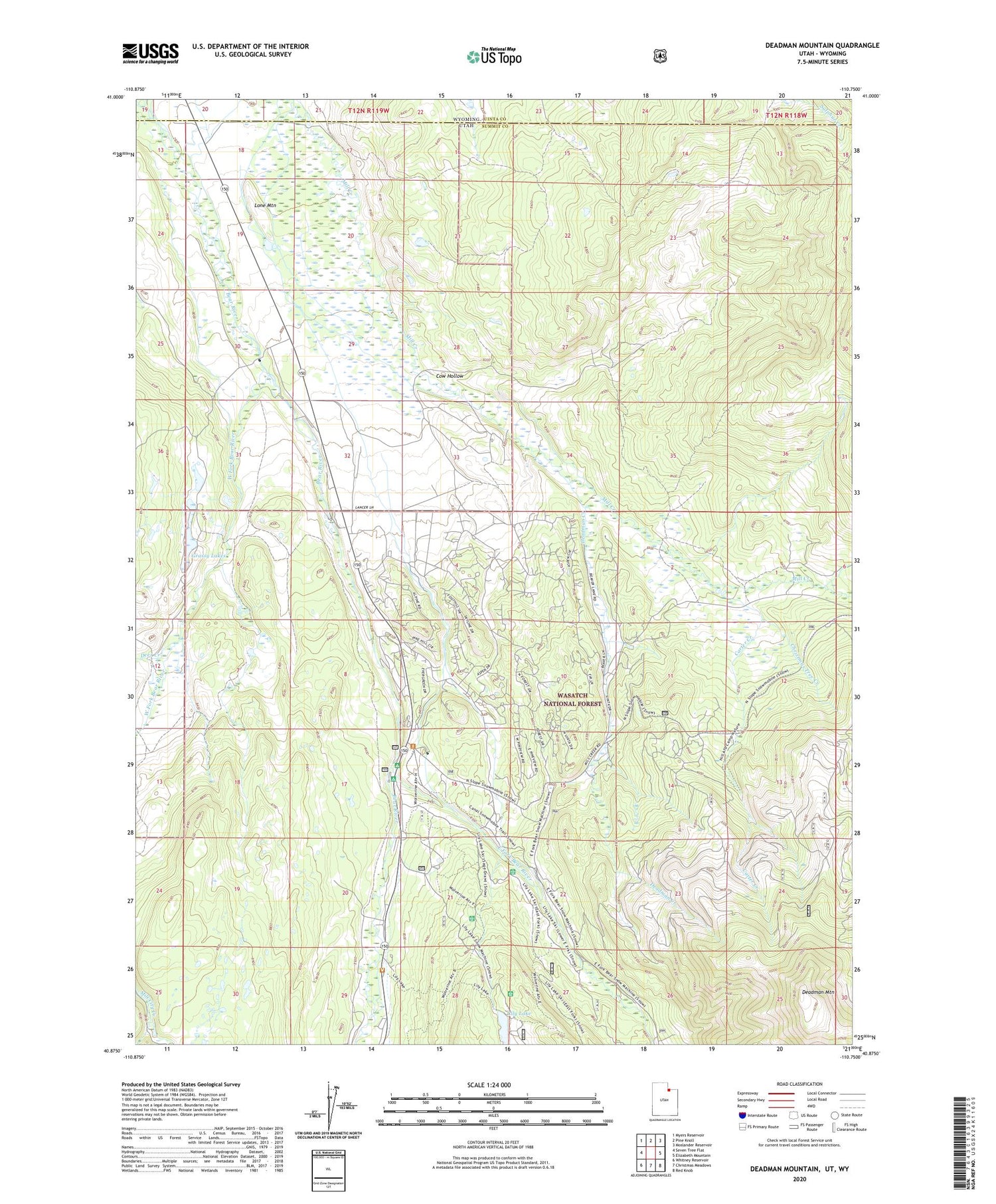 Deadman Mountain Utah US Topo Map Image