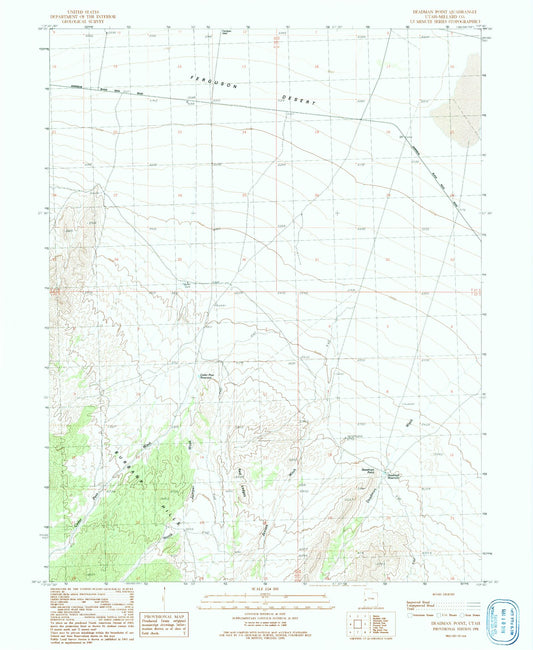 Classic USGS Deadman Point Utah 7.5'x7.5' Topo Map Image