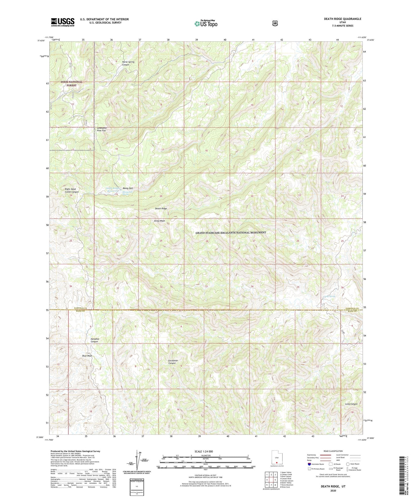 Death Ridge Utah US Topo Map Image