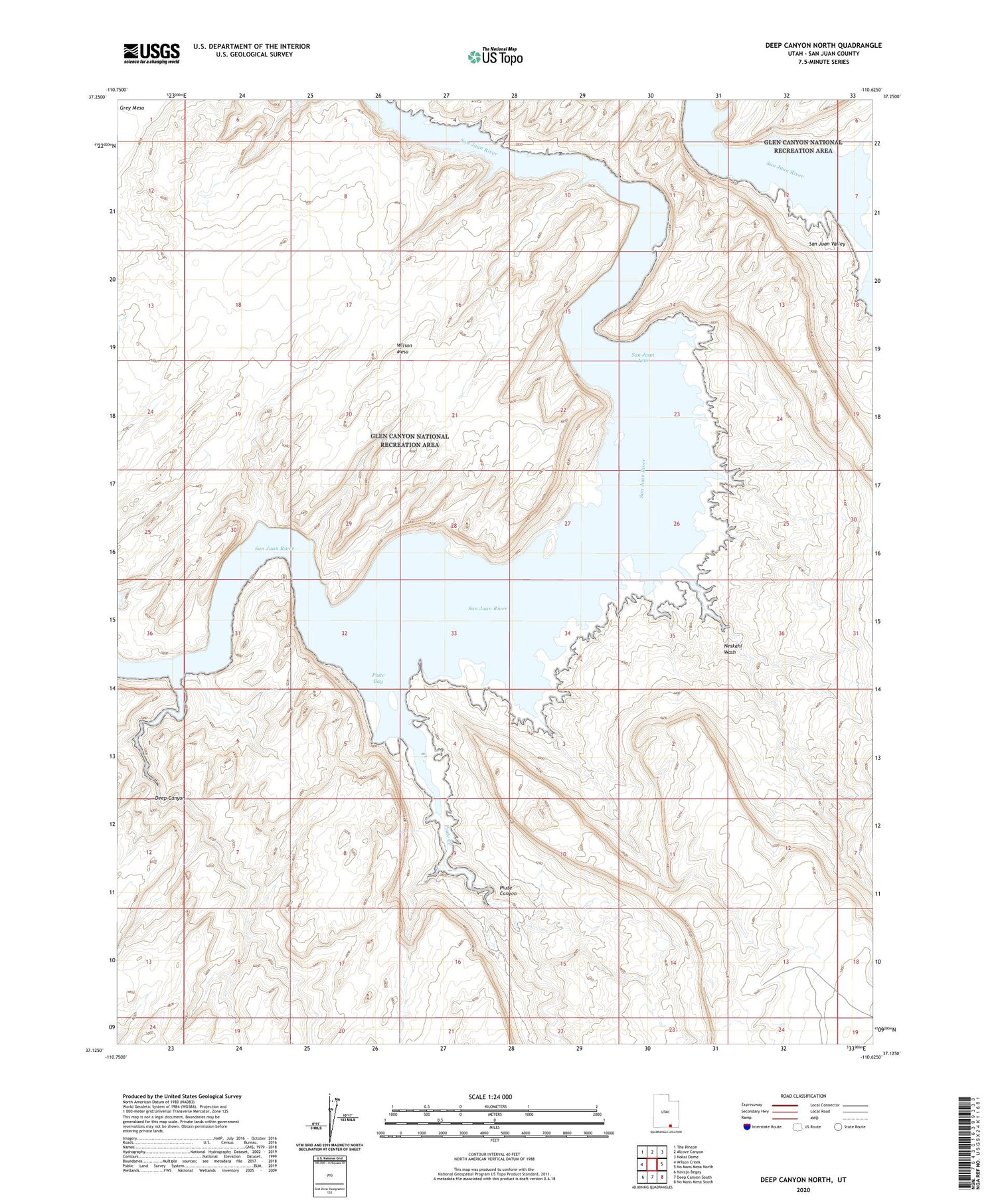 Deep Canyon North Utah US Topo Map Image