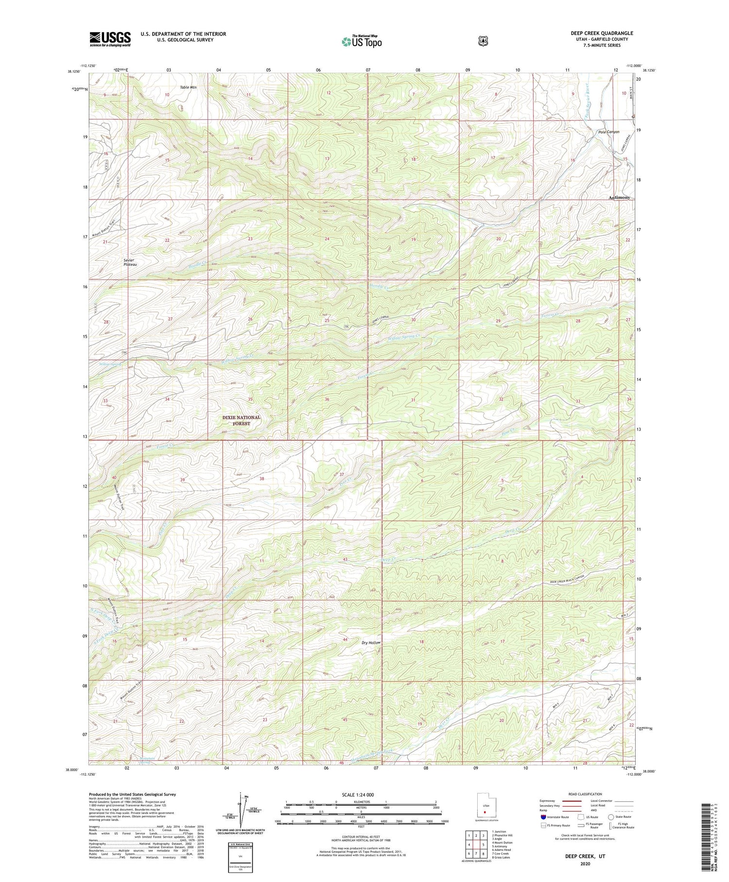 Deep Creek Utah US Topo Map Image
