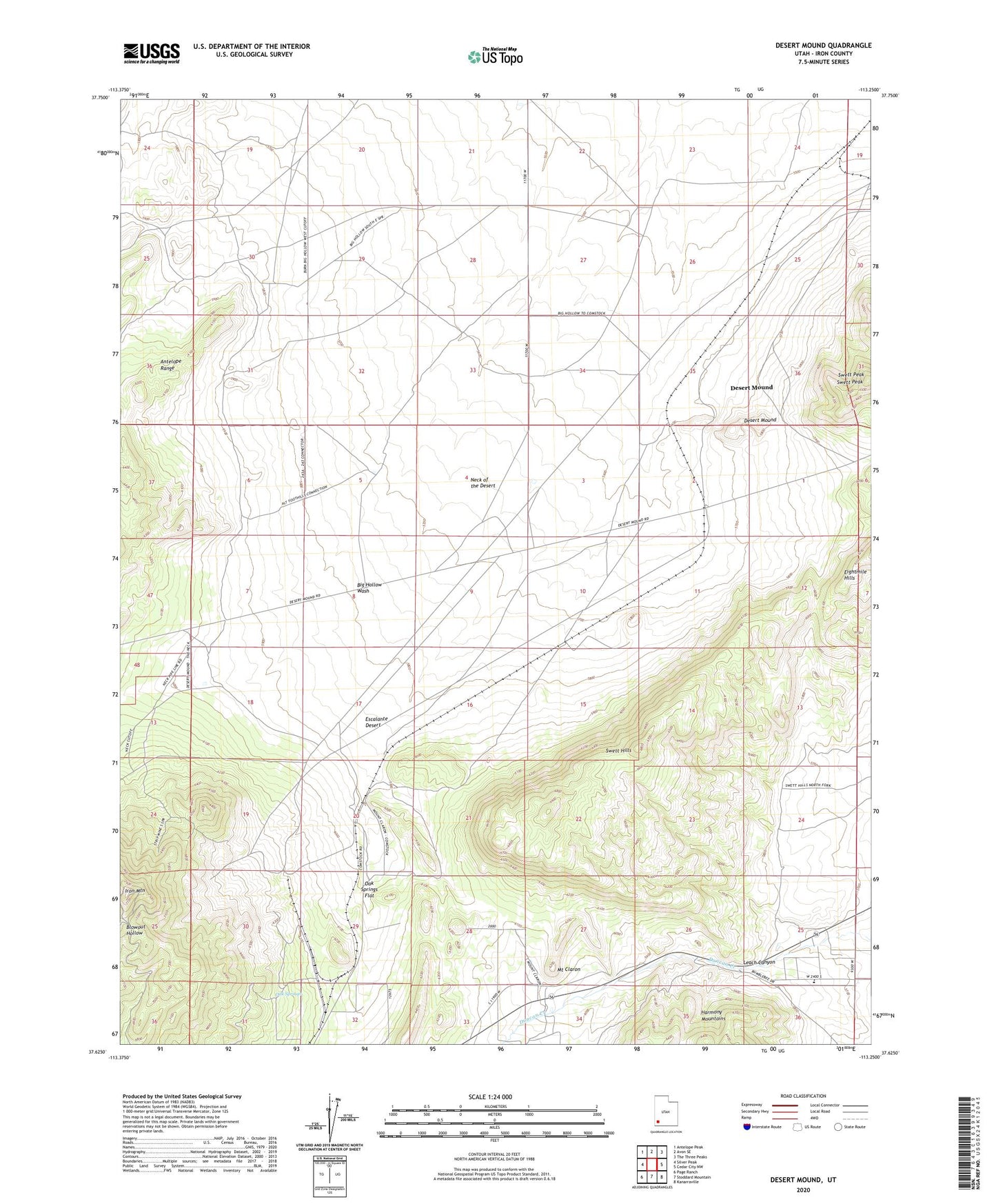 Desert Mound Utah US Topo Map Image
