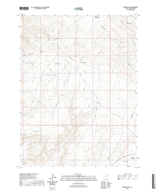 Dinosaur NW Utah US Topo Map Image
